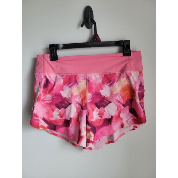 Athleta Printed Run With It 3.5" Running Shorts Women's Size S Pink Floral - Picture 1 of 5